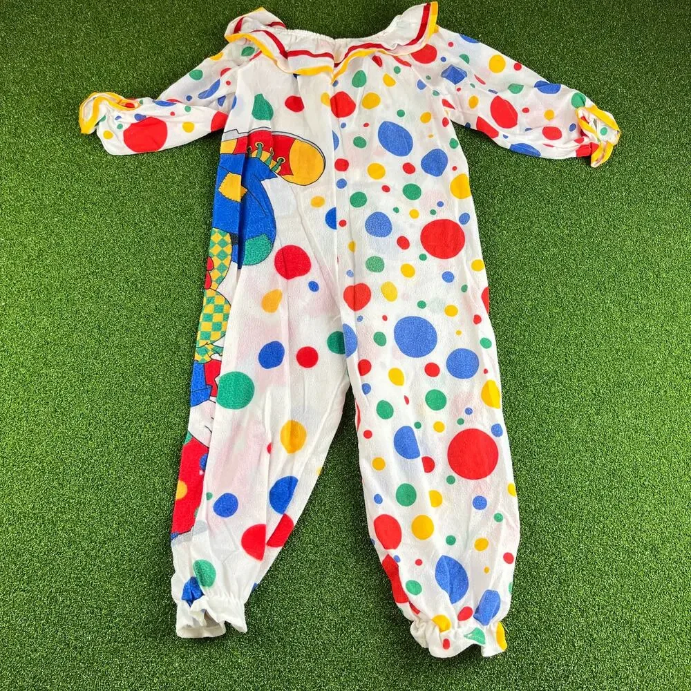 Vintage Wundies Child Polka Dot Clown Halloween Costume Pajamas Sz 6X